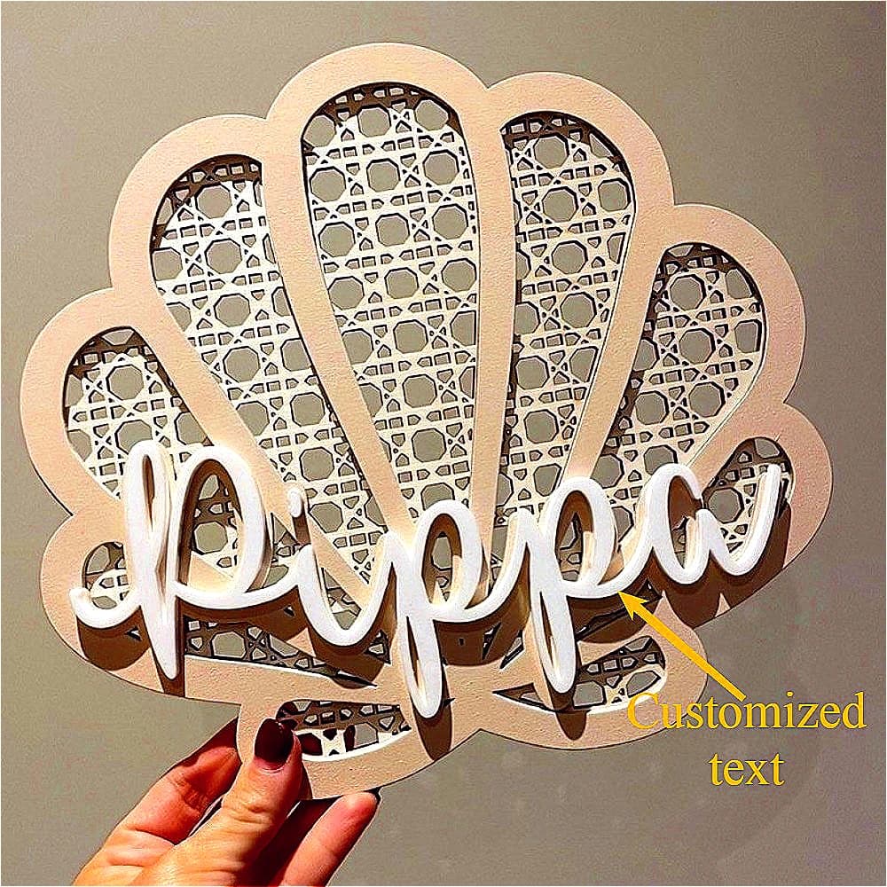 1pc Multi-layer Wooden Surname Brand Logo, Customizable Name, Personalized Decoration Gift, Home Wall Decoration