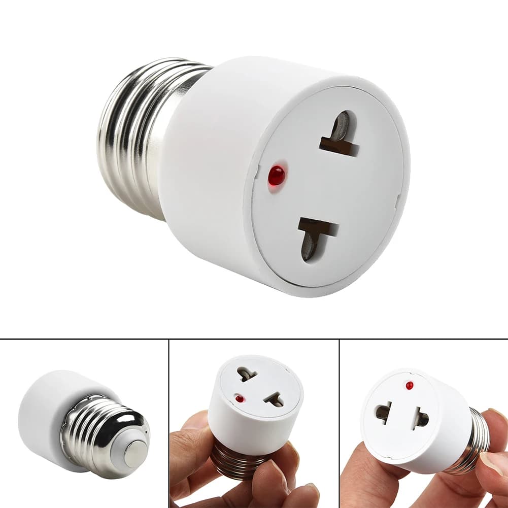 Lampadina E27 a spina USA/UE Lampada base lampadina Adattatore presa lampada Converti base E27 in spina americana/UE normale