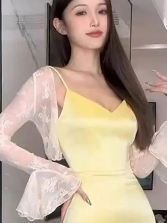 Lace Hollow out Short Open Cardigan Women's Summer New Style with Strap Vest Long Sleeve Mesh Sunscreen Clothing Cover up