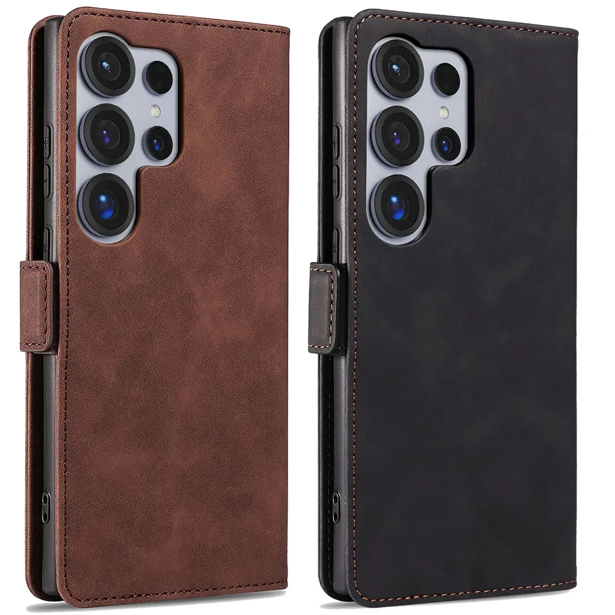 Per Samsung Galaxy S25 Ultra 5G Custodia per telefono in ecopelle Flip Stand Holder Portafoglio magnetico Slot per schede Tasca Cover