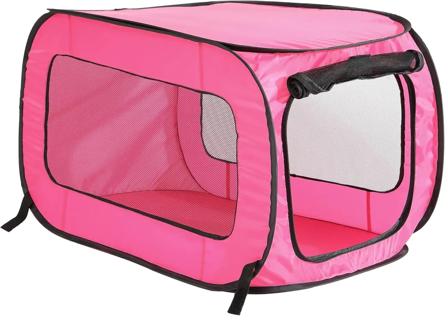 Trasportino da viaggio pieghevole portatile per cani e gatti, 24" L x 16.6" W x 16" H, Fucsia