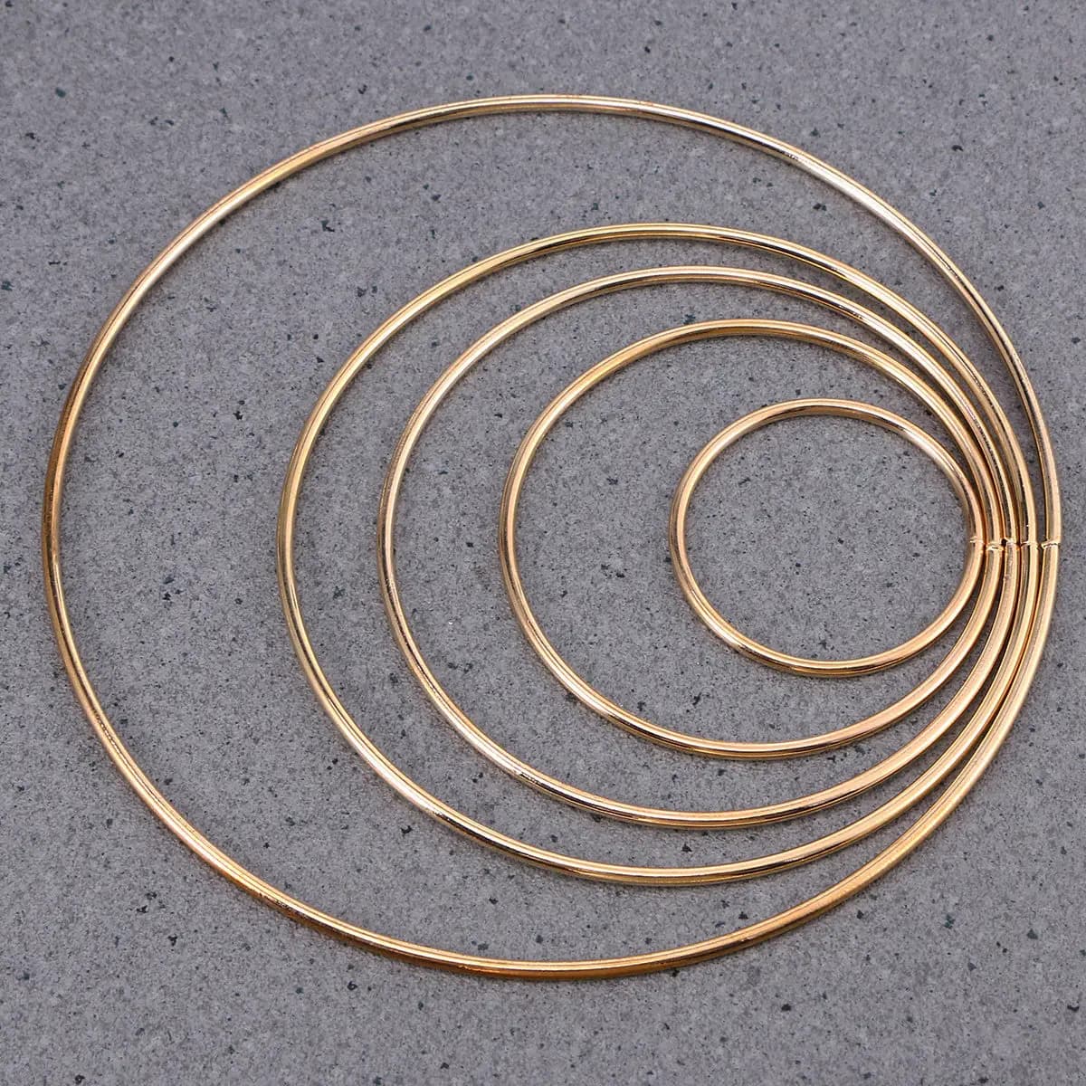 5Pcs Dream Catcher Metal Rings Gold Various Sizes 50Mm 80Mm 100Mm 120Mm 160Mm DIY Macrame Craft Accessory Capturing Dream