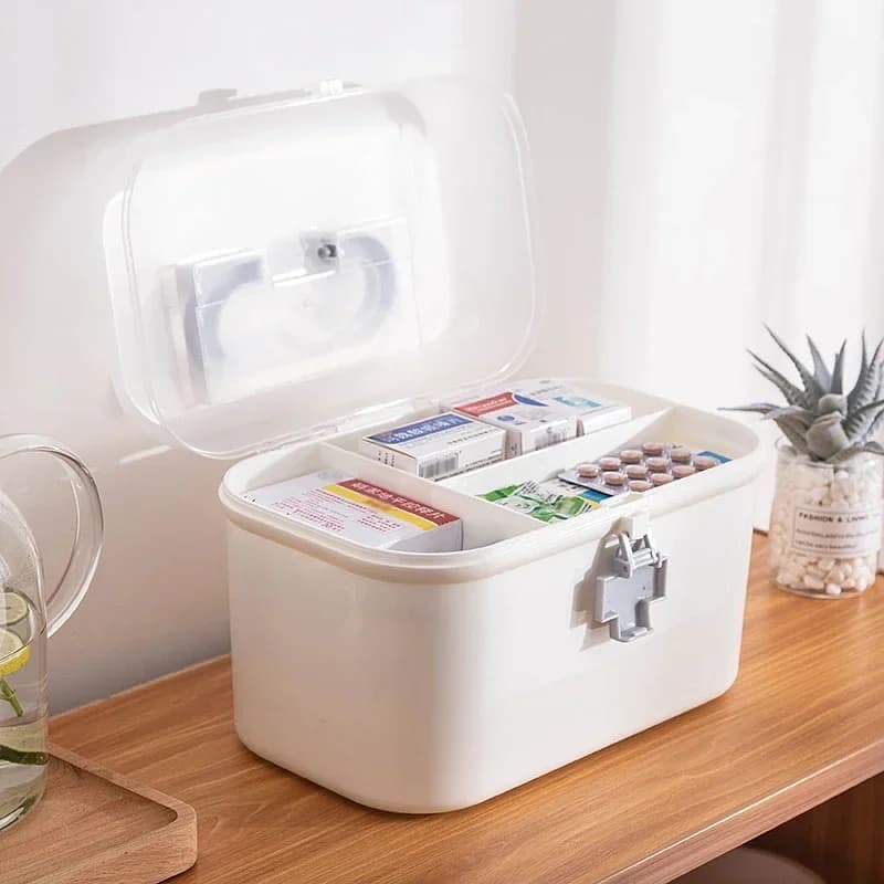 Kit di pronto soccorso domestico di grande capacità Contenitore per famiglie Custodia portatile per farmaci di emergenza Organizzatore di medicinali Scatola per pillole