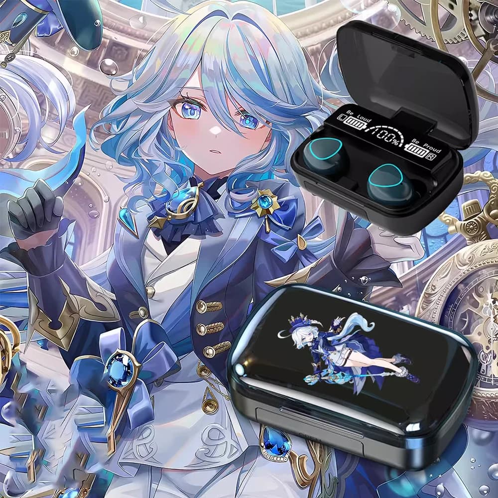 Furina Wireless Bluetooth Headset Digital display digital charging compartment Genshin Impact custom earphones