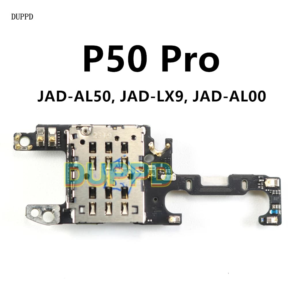 Per Huawei P50 Pro P50Pro Supporto per slot SIM Scheda di connessione Lettore di schede Microfono Cavo flessibile Pezzi di ricambio di ricambio