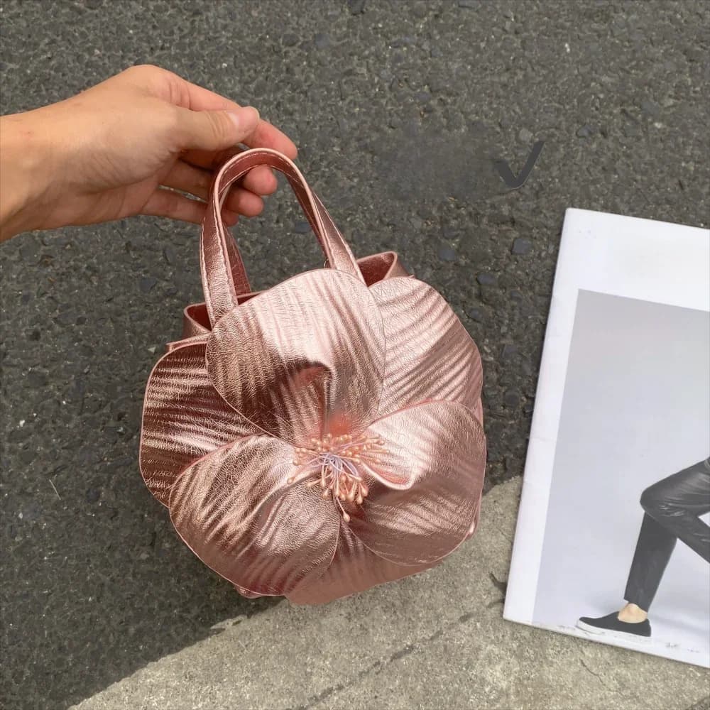 Innovative Chinese-Style Floral Bucket Bag Flower Drawstring Mini Tote Bag French Luxury Designer Handbags Women