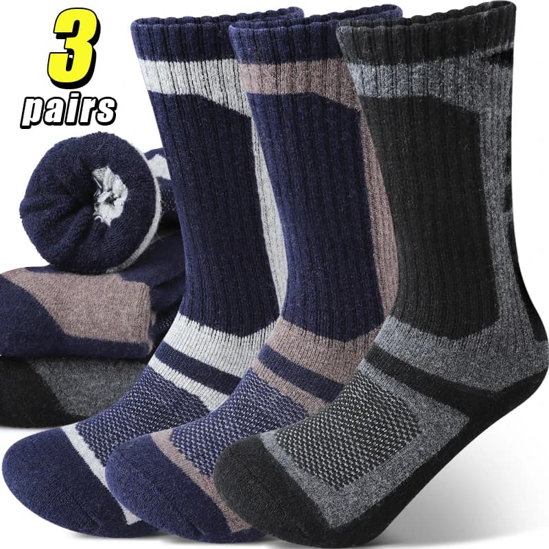 3 paia di calzini sportivi elastici in lana per uomo donna autunno inverno calzino termico a tubo medio calzino traspirante per esterni durevole e accogliente