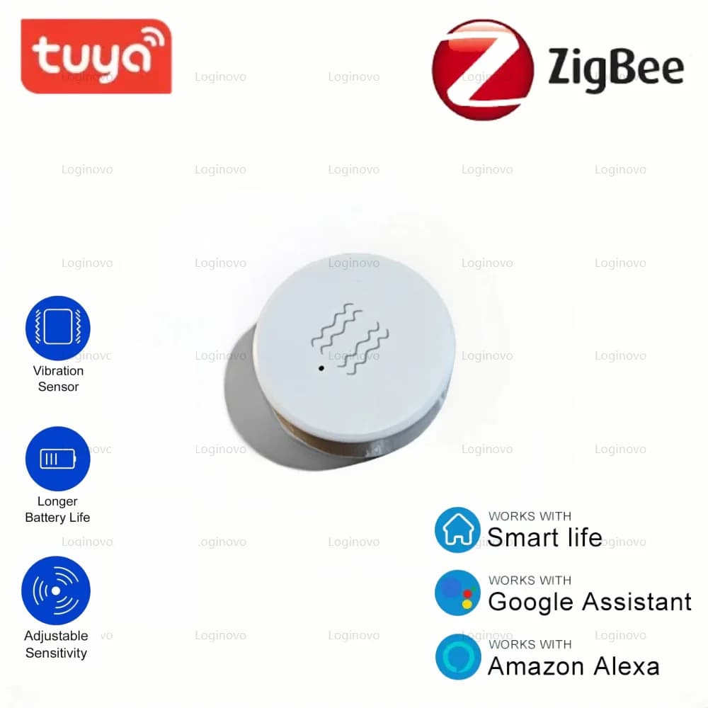 Sensore di inclinazione delle vibrazioni ZigBee per porte e finestre con rilevamento dell'allarme di sicurezza domestica intelligente dell'asse XYZ compatibile con Tuya Smart Life