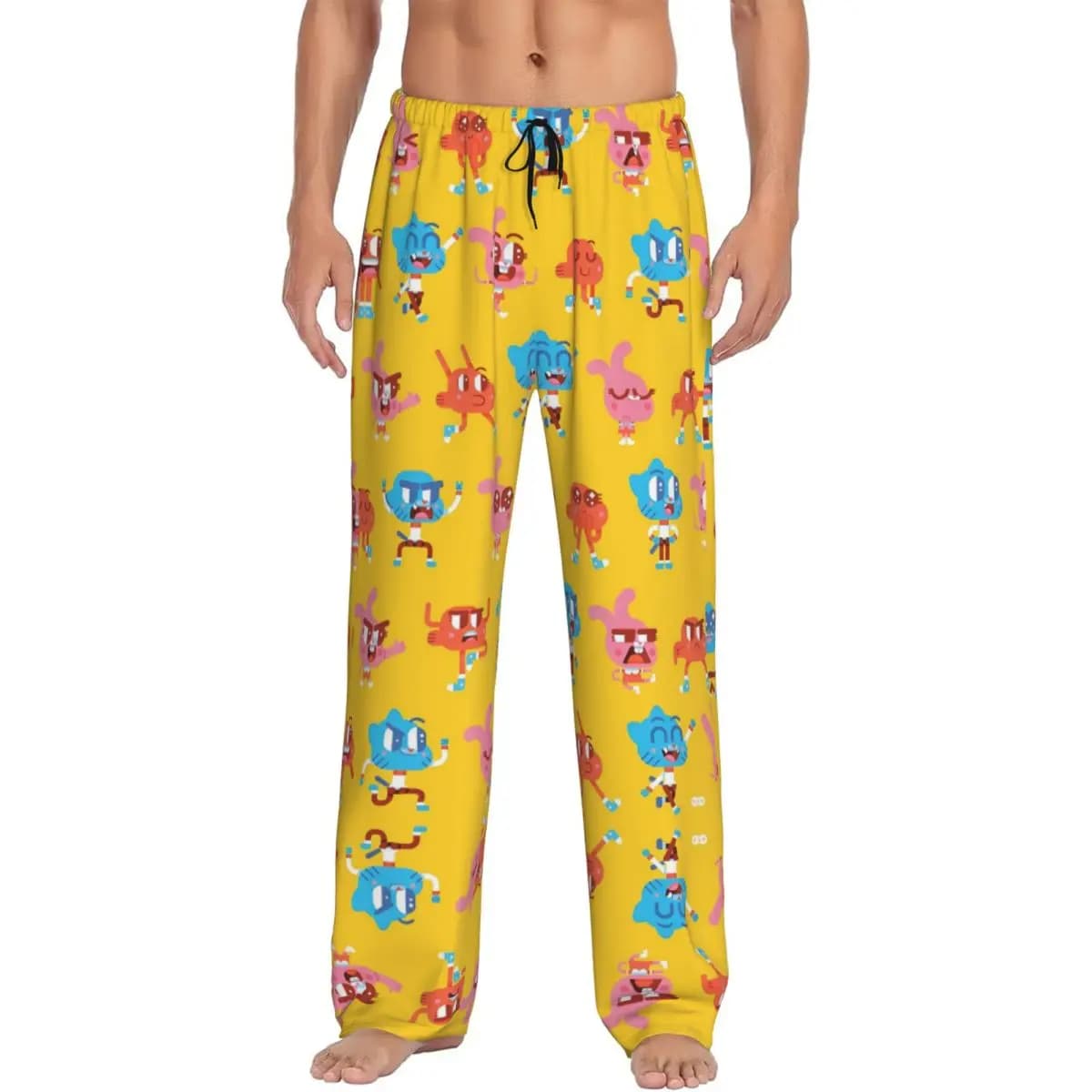 Personalizzato The Amazing World Of Gumball Pantaloni del pigiama Indumenti da notte da uomo Cintura elastica Commedia animata Pantaloni da salotto per il sonno Tasche