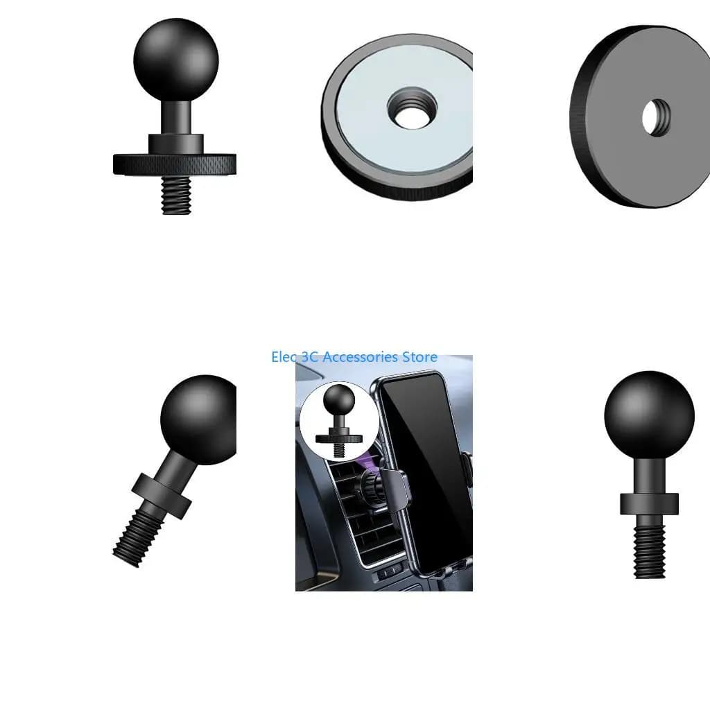 Y51A 17mm Ball to 1/4Inch Male Thread Adapter for Tripods Phone Tablet Mounts