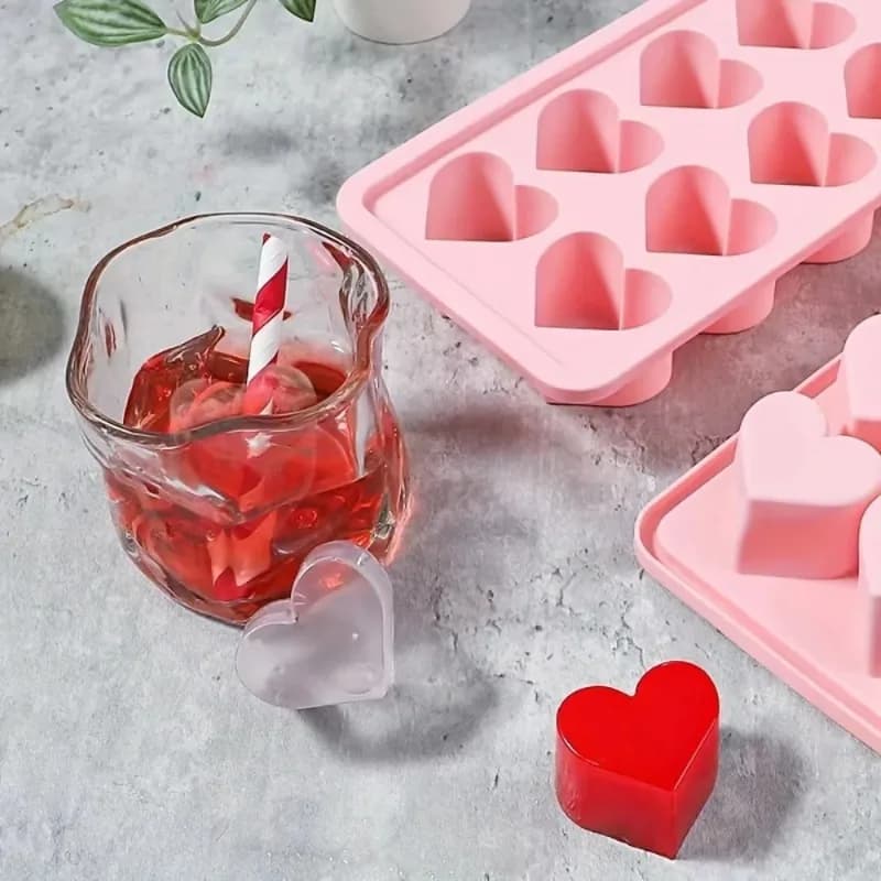 Stampo per cubetti di ghiaccio a forma di cuore, multifunzionale, per pudding, caramelle, whisky, accessori da cucina, articoli per feste, San Valentino