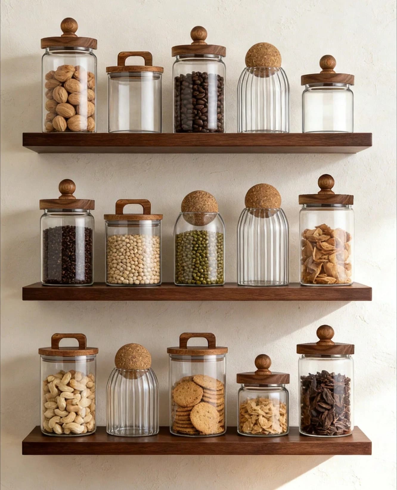 1pc Glass Coffee Jar Storage Jar Tea Jar Sealed Cork Glass Jar Coffee Bean Dried Fruit Storage Jar