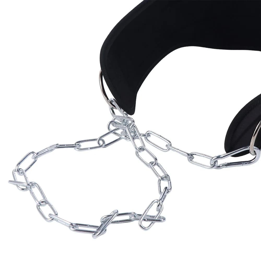 Double Layer Traction Belt with Weights, Adjustable Strap for Weight Lifting, Iron Chain for Weights, Muscle-up Belt