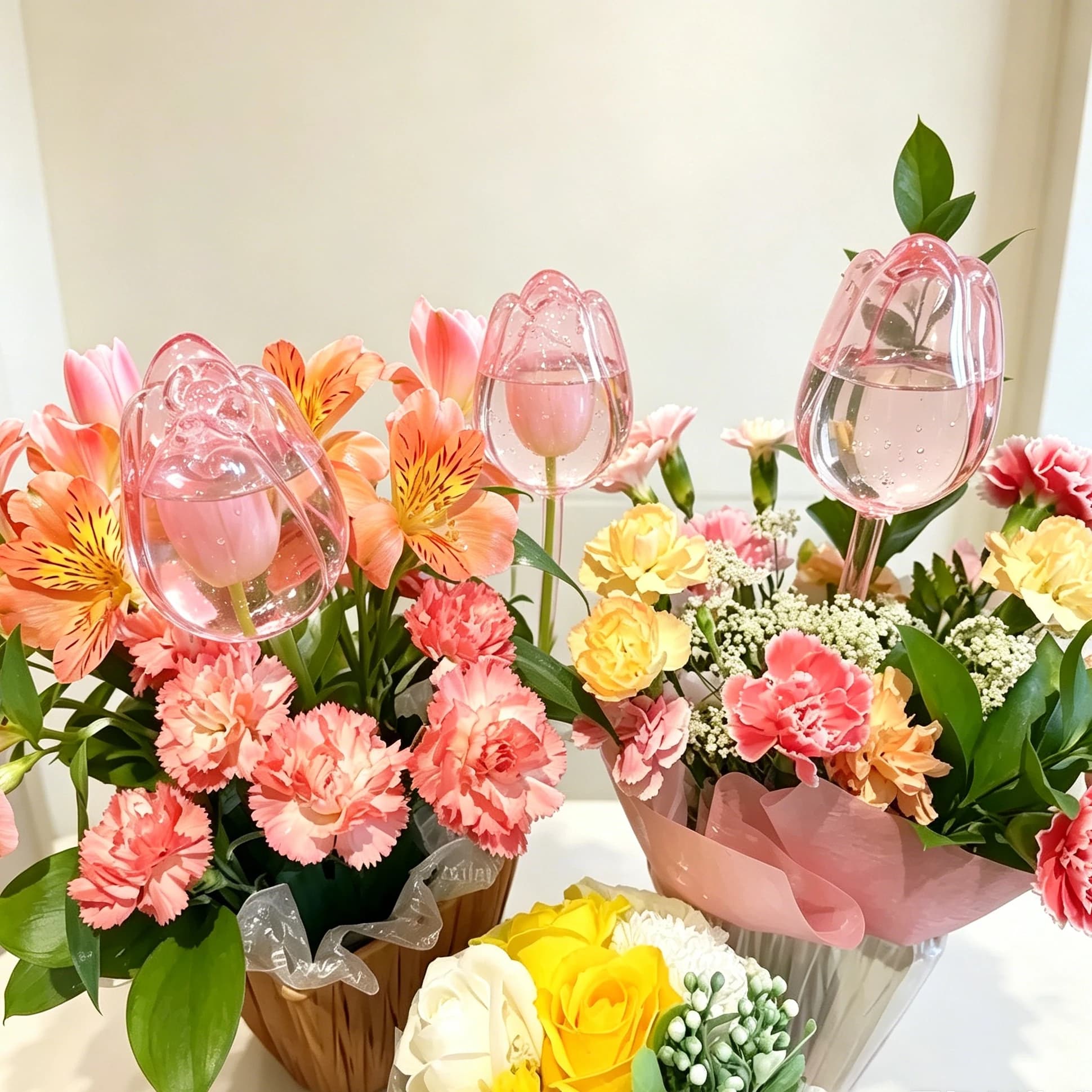 2Pcs Automatic Plant Watering Spikes Tulip-Shaped Slow Drip Irrigation for Potted Flowers Self-Watering Globes Garden Water Ball
