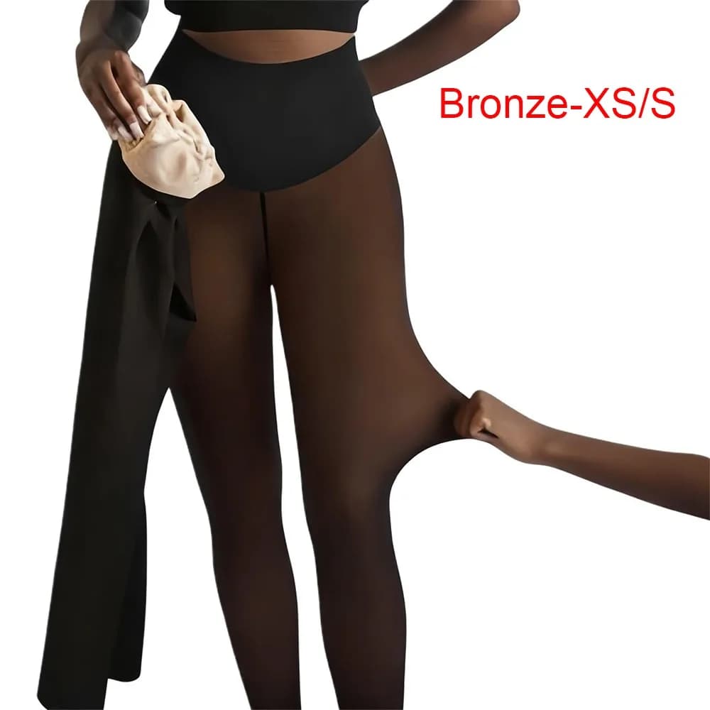 Leggings magici con un solo cucitura con fascia di compressione Leggings foderati in pile foderati in pile con design a una cucitura Leggings modellanti per la vita da donna