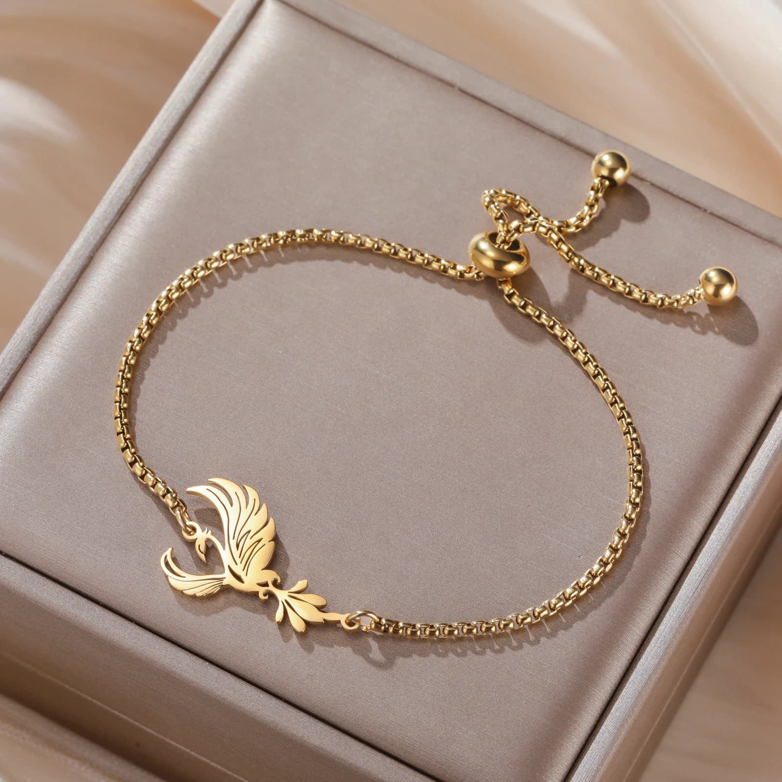 Bracciale Phoenix Unift per donna e uomo Bracciale Phoenix in acciaio inossidabile Regalo di gioielli con catena a mano regolabile alla moda per coppia