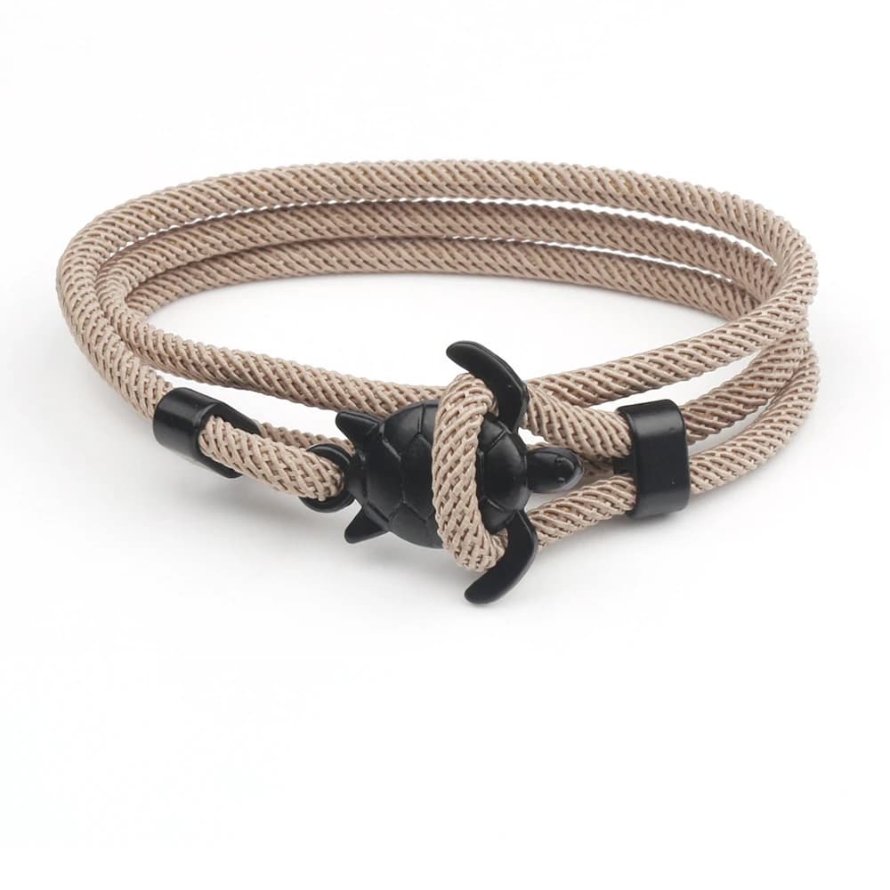 Bracciale in corda di tartaruga marina moda semplice maschile Linea Milano di alta qualità Braccialetti per maglieria a mano pura per regalo di gioielli da polso da uomo
