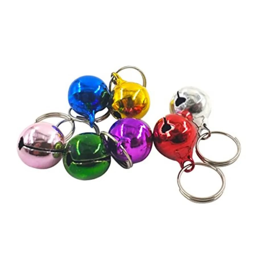 DEVILMAYCARE Pack of 7 Metal Jingle Bells Loose Beads Festival Party Decoration, 12mm Pet Cat Puppy Dog Bells for Collar, DIY C