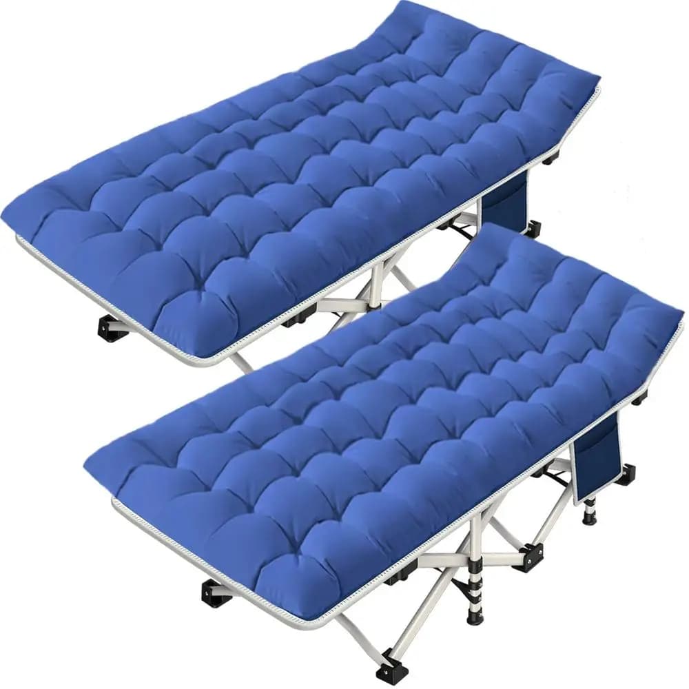 Pack Camping Cot with Mattress Comfortable Cot Bed Folding Cot Heavy Duty Cots for Sleeping with Carry Bag for Adults Kids Gues
