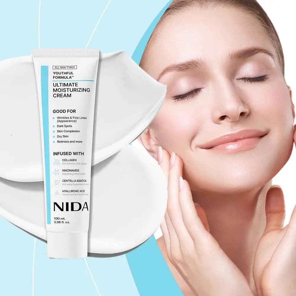 Crema Viso Nida: Idratante Levigante, Sbiancante e Nutriente per Pelli Sensibili e Secche - Lozione Leggera Riparatrice
