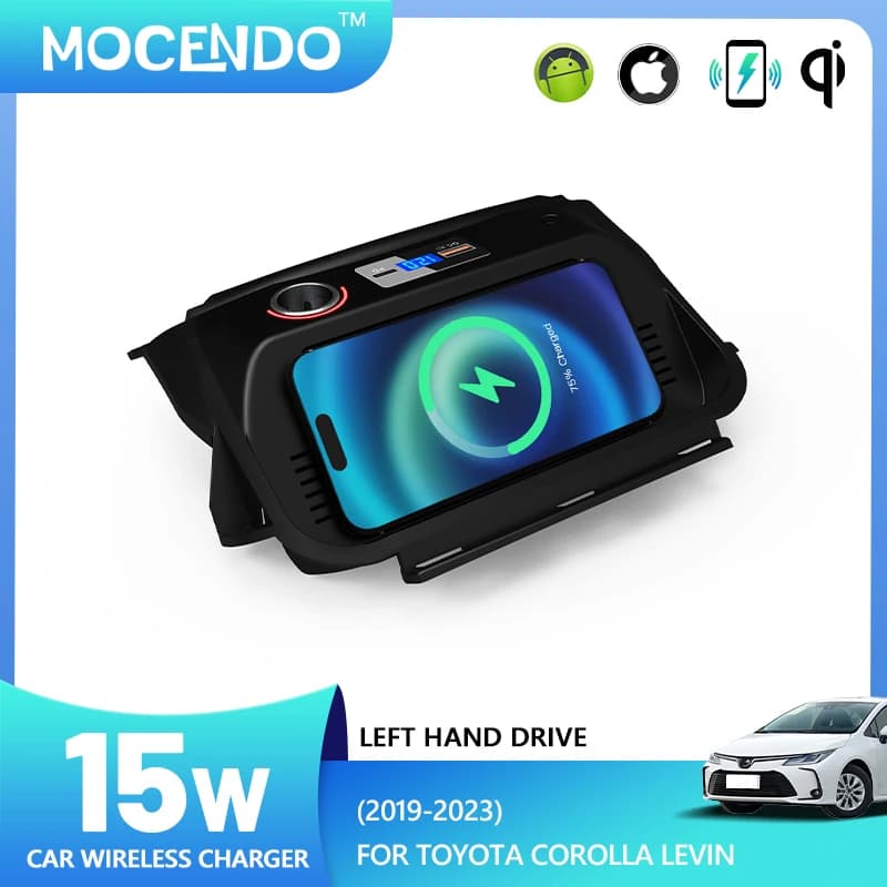For Toyota Corolla Toyota levin 2019-2023 LHD 15W Car wireless fast charging car charger mobile phone charger charging holder