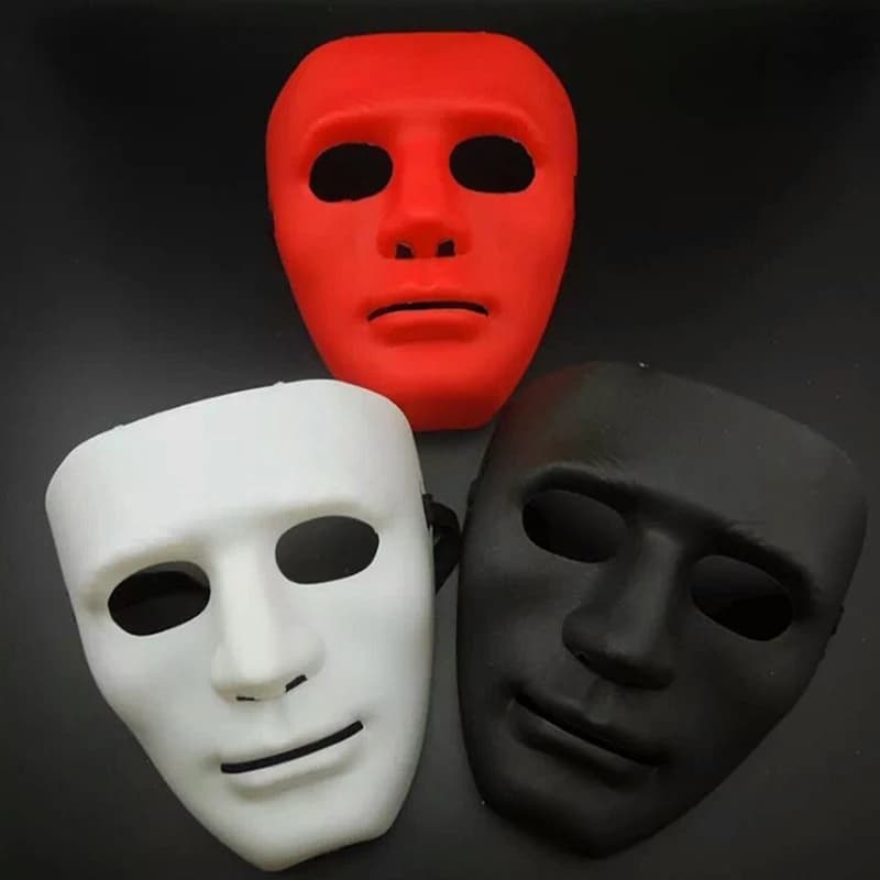 Puntelli di Halloween Prestazioni in maschera Maschera a pieno facciale Maschera per adulti di danza di strada in plastica dipinta a mano per teatro fantasma per la festa