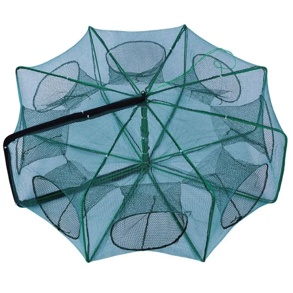 High Quality Foldable Fishing Net 6/8/10 Holes 40~82cm Hand Fishing Net Green Nylon Hexagon Octagon Net