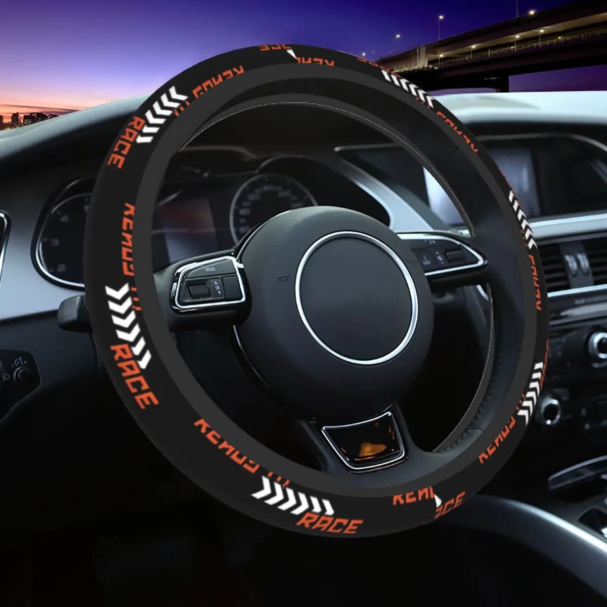 Ready To Race Universal Steering Wheel Cover Fit for SUV Anti-Slip Car Steering Wheel Protector 15 Inch 37-38cm Auto Accessories