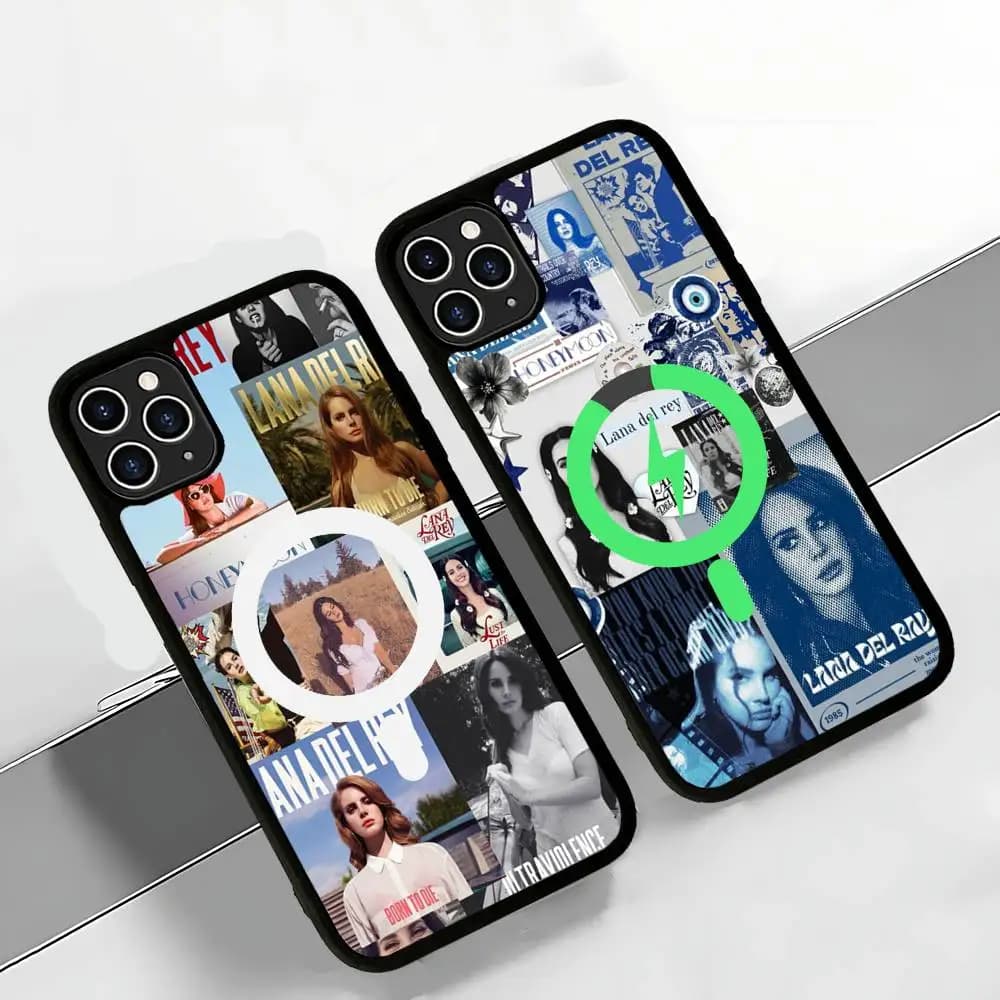 Cover per Telefono Singer Lana-Del Rey per iPhone 17 16 15 14 13 12 11 Pro Max Mini, Compatibile con Ricarica Wireless Magnetica Magsafe