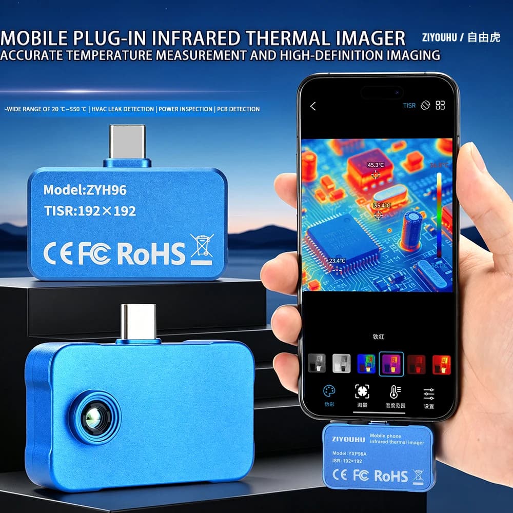 Termocamera Wireless Portatile ZIYOUHU, Strumento di Osservazione Industriale Compatto e Portatile