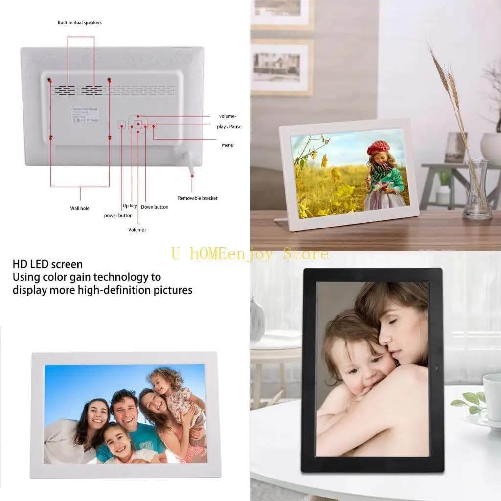 B0KF LED 1080P High-definition Digital Photo Frame Electronic Album Home Advertising Machine Video Music Player Playback