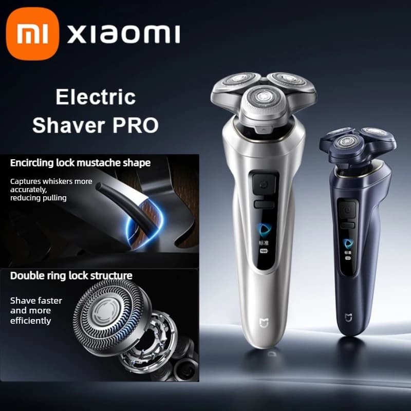 Xiaomi Electric Shaver Pro Beard Trimmer Wet/Dry Razor Waterproof Dynamic Color Screen 360° Full Shave 90 Days Battery Life Mi