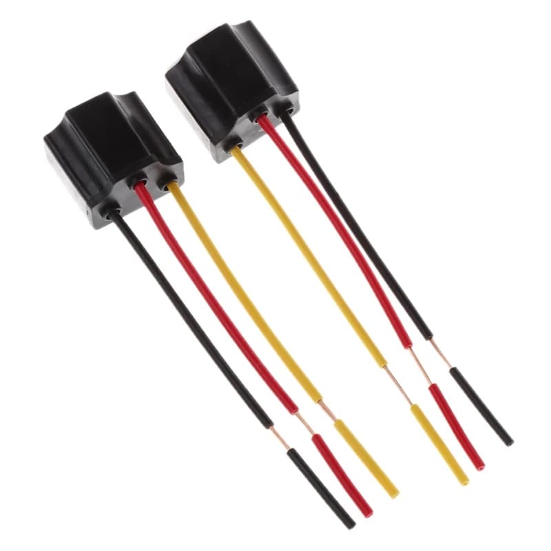 2PCS femmina H4 LED 9003 HB2 portalampada per faro auto cavo di prolunga connettore per lampada a LED presa adattatore in ceramica durevole