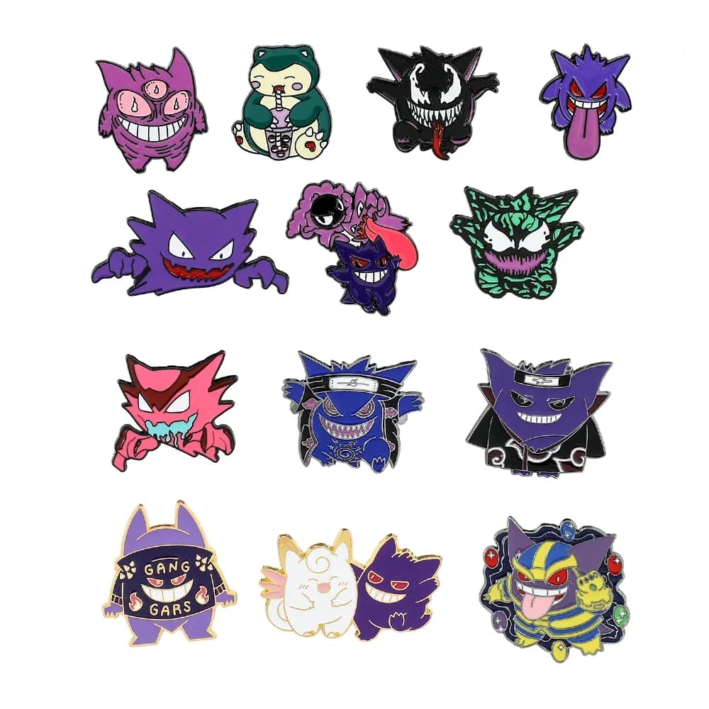 4/5 pcs Halloween Gengar Snorlax fashionable Haunter collar badge metal backpack clothing jewelry gift accessories