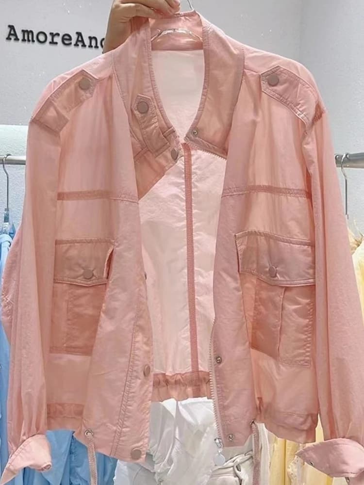 Short Women's Summer Outdoor Wear Sun Protection Clothes Thin Hooded Jacket Lightweight Cardigan Stylish Commute Style Long S...
