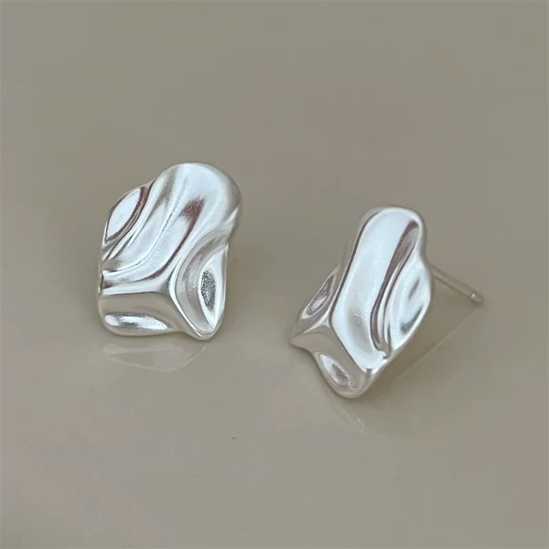 Irregular Wrinkled Frosted Surface Ear Stud Piercing Earrings For Women Fashion New Jewelry Accessories Gift Party