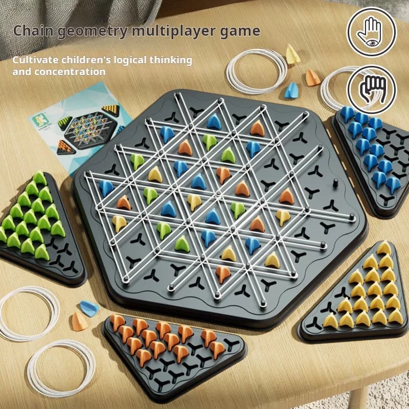 Gioco di Scacchi a Catena Triangolare, Gioco con Elastici Triangolari, Set di Giochi Educativi Interattivi Adatti per Regali per Feste in Famiglia