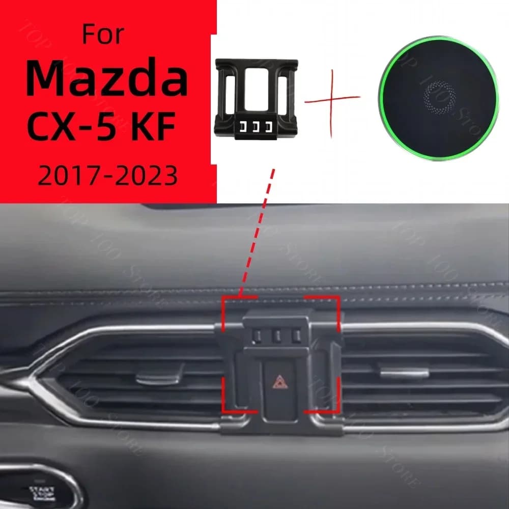 Supporto mobile magnetico per auto per Mazda CX5 2017-2023 Ricarica wireless Speciale staffa fissa Base Accessori di montaggio MagSafe