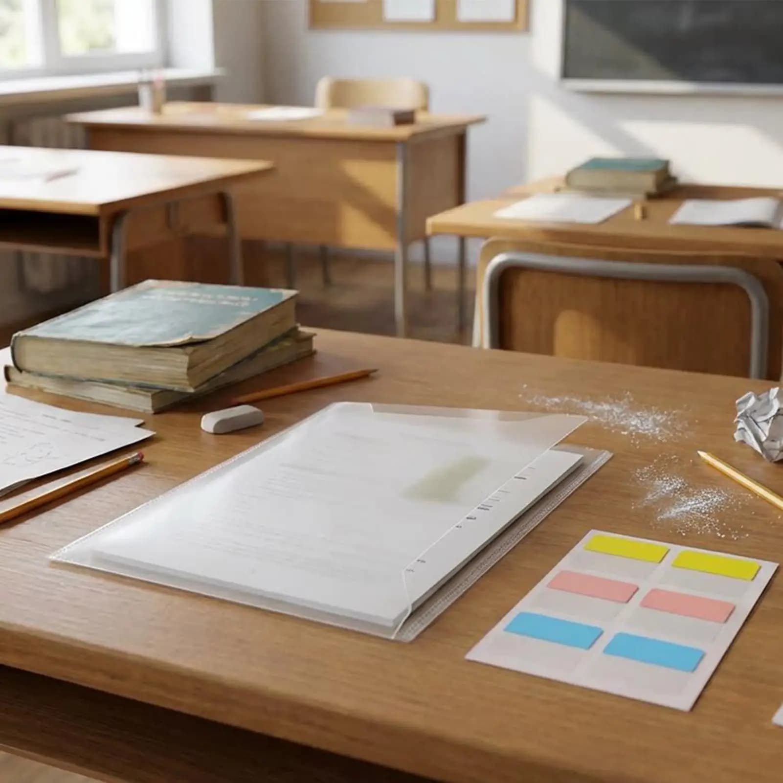 Busta trasparente per documenti, 30 pezzi, custodia trasparente per archiviazione con 60 etichette adesive, cartella portadocumenti riutilizzabile per insegnanti e studenti