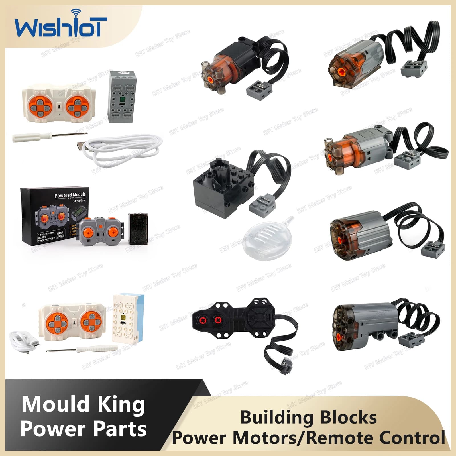 Mould King Funzioni di alimentazione Parti tecniche ML XL Servomotore Elettrico Scatola batteria telecomando Blocchi di costruzione MOC Regalo per bambini