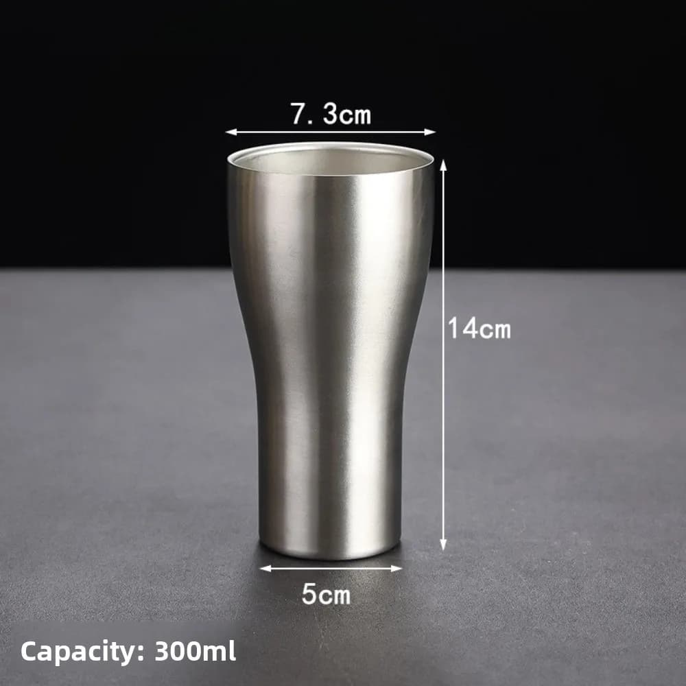Bicchieri da birra a doppia parete in acciaio inossidabile Mantieni la tazza di bevande d'acqua fredda fredda Tazza da cucina per bevande fredde con texture martellata del Nord Europa