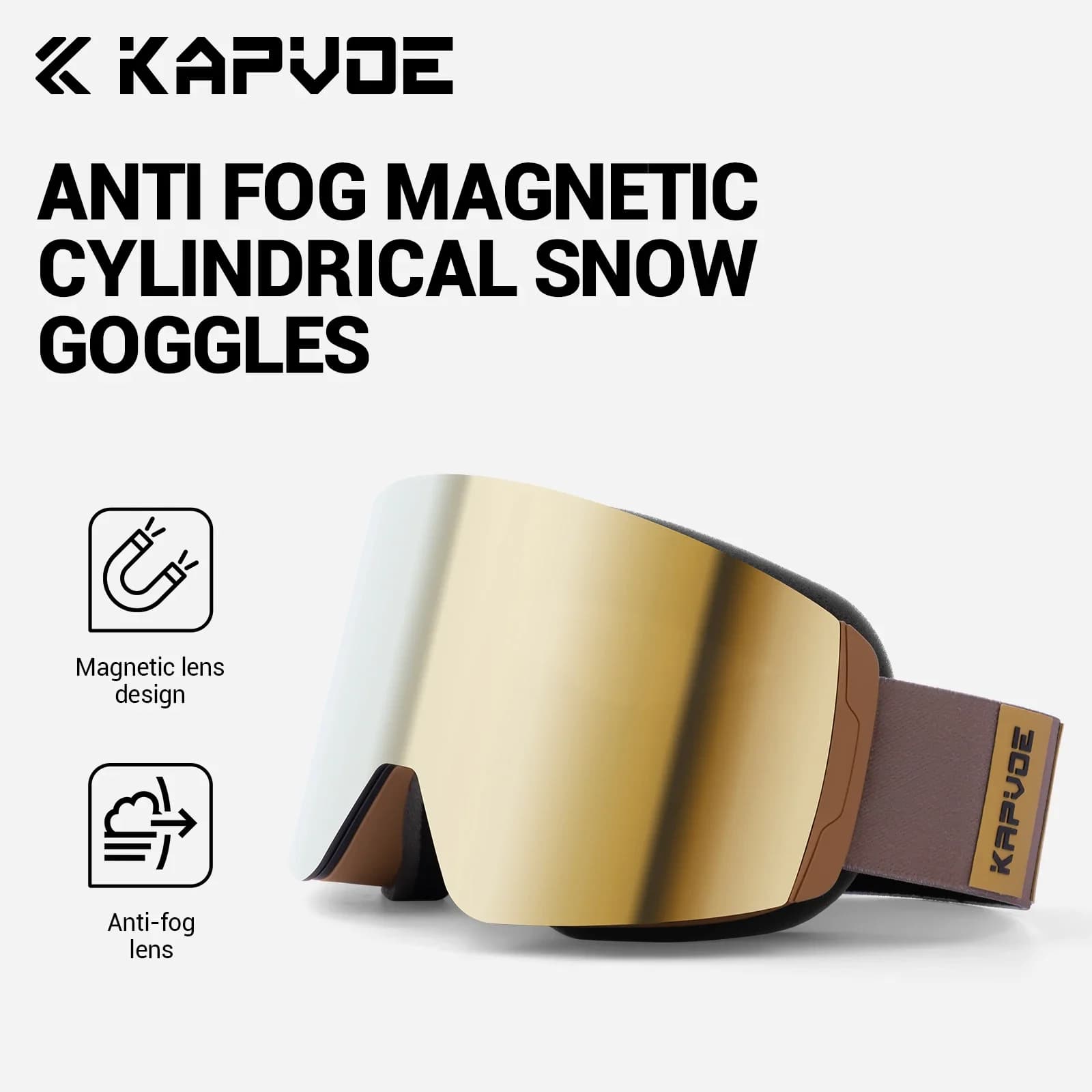 KAPVOE Nuovo Outdoor Fotocromico Sport Invernali Sci Snowboard Uomo Donna UV400 Occhiali da sci da neve Occhiali da sci magnetici antiappannamento
