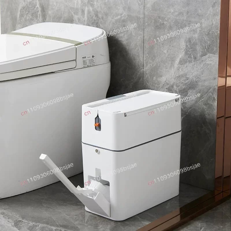 Toilet trash can toilet brush integrated wall hanging crack household bathroom kitchen with cover can be hung
