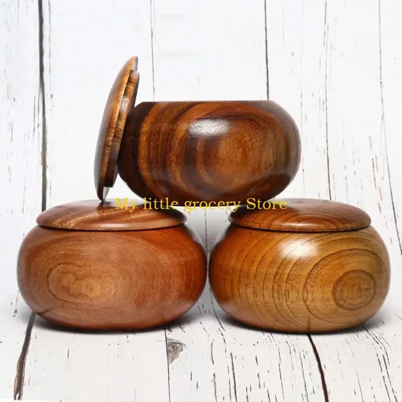 Lattine in legno Go Pietre Bottiglia stoccaggio Go Gioco Ciotole per scacchi con coperchio Scatola Weiqi Pietre per custodia Go Game Ciotole per scacchi