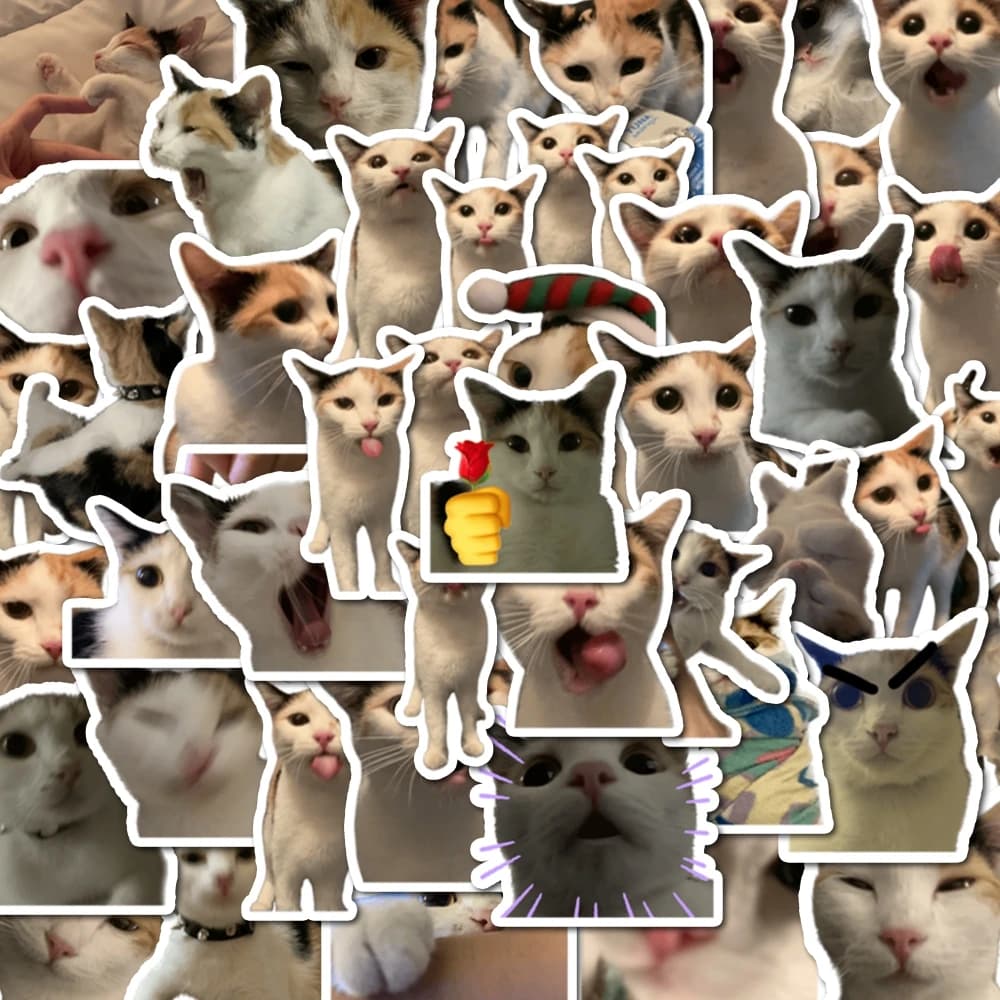 48 pezzi sorpresa piccoli regali, adesivi Emoji gatto autoincollanti possono essere utilizzati per bagagli, custodie per cellulari e altre decorazioni