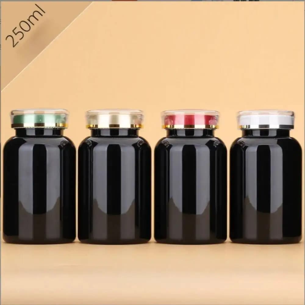 30PCS 250ml Health Light Proof Empty Medicine Capsule Paket Plastic Jars Tiny Bottles Spice Storage Mini Containerwith Seal