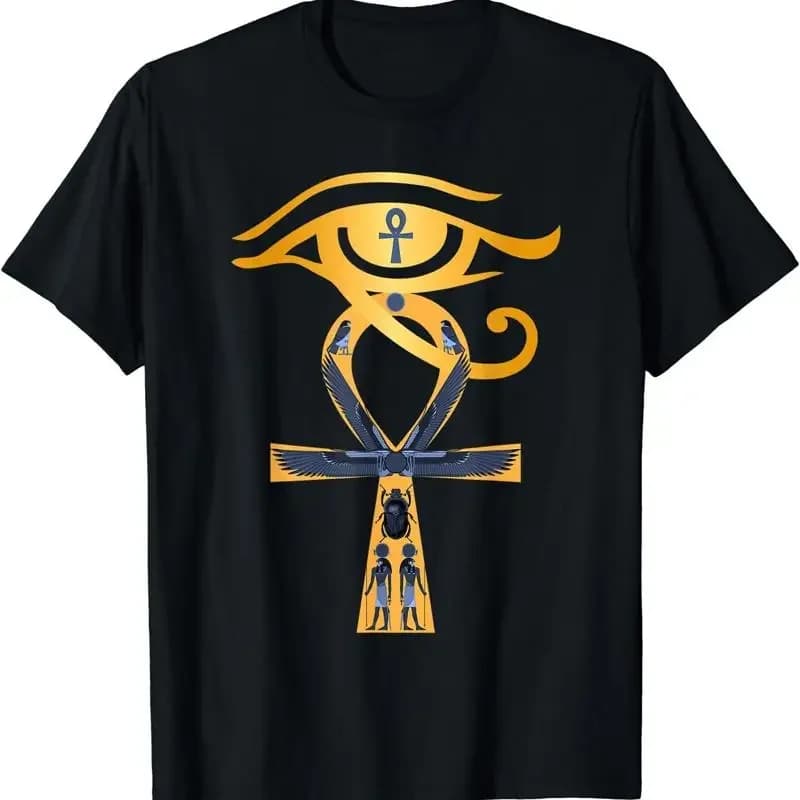 NUOVA EDIZIONE LIMITATA T-Shirt Occhio di Horus Ankh Simbolo Egiziano Antico Egitto