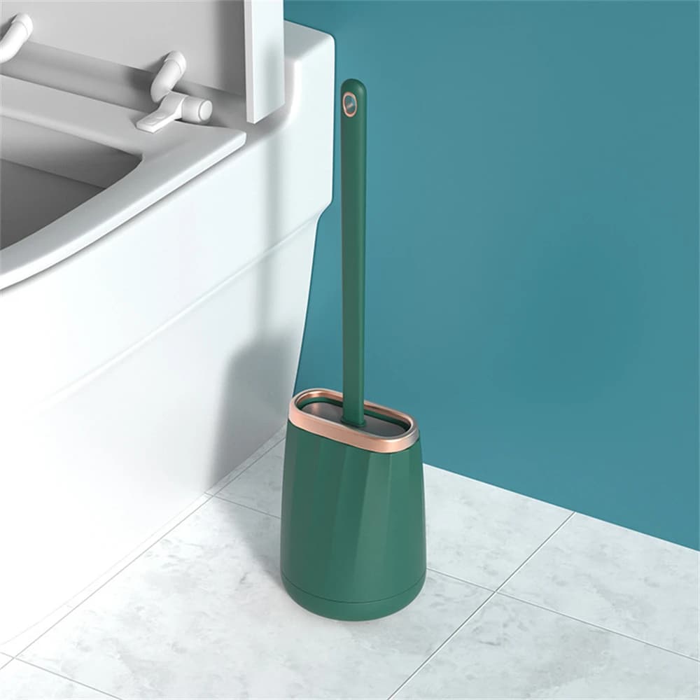 Household Long-Handled Toilet Brush, Durable Silicone Cleaning Brush, TPR Brush Head, No Dead Corners, WC, Bathroom Accessories