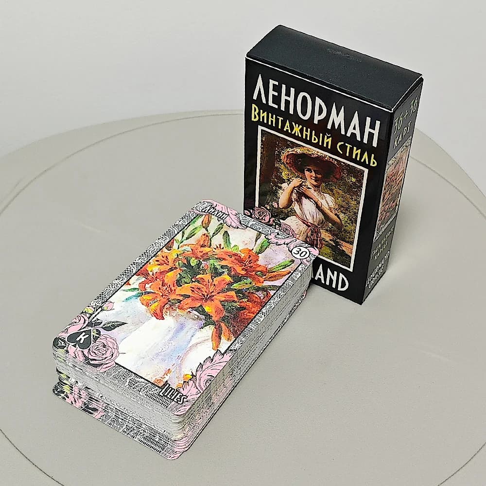 Marie Lenormand Vintage Style 72 carte 10,3 * 6 cm in lingua russa 2 set (36 + 36 carte Lenormand)