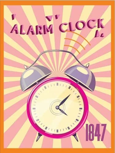 Alarm Clock 1847 Pink Metal Wall Plaque Art Vintage tin sign retro
